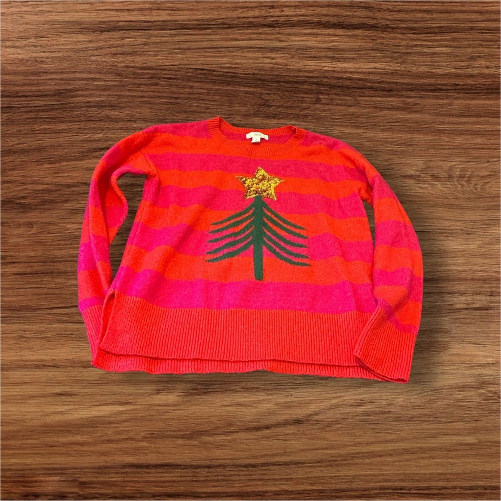2901 Girls Red Bittersweet Tree Merry Sparkle Sweater 10-12